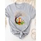 thumbnail image 3 of Camiseta con estampado de dibujos animados de dinosaurios y amor, ropa de verano de manga corta para mujer, camiseta básica gris, camiseta gráfica de moda, 3 of 5
