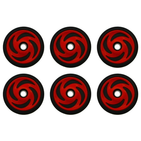PDD Front & Mid Rail Bright Red Idler Wheels Kit for Snowmobile POLARIS Wide Track LX 1997-2006