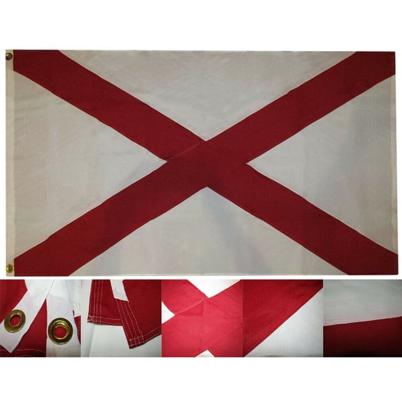 3x5 Embroidered State of Alabama 600D 2ply Nylon Flag 3'x5' Grommets
