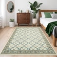 thumbnail image 3 of Garvee 10'x13' Modern Floral Area Rugs Diamond Printed Carpet, Washable Rug Ultra-Soft Low Pile Non Slip Rug for Living Room Bedroom Dining Room, Green Beige, 3 of 8