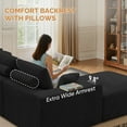 thumbnail image 3 of Daluvenix 113" Modern Modular Sectional Sofa Bed 6 Seater Boneless Couch Sofas Set Convertible Corduroy Cloud Couches for Living Room, 3 of 8