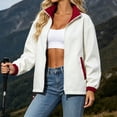 thumbnail image 5 of WIZUTIZ Women's Reversible Windbreaker Jacket Zip Up Stand Collar Cuffed Long Sleeve Solid Color Outdoor, 5 of 9