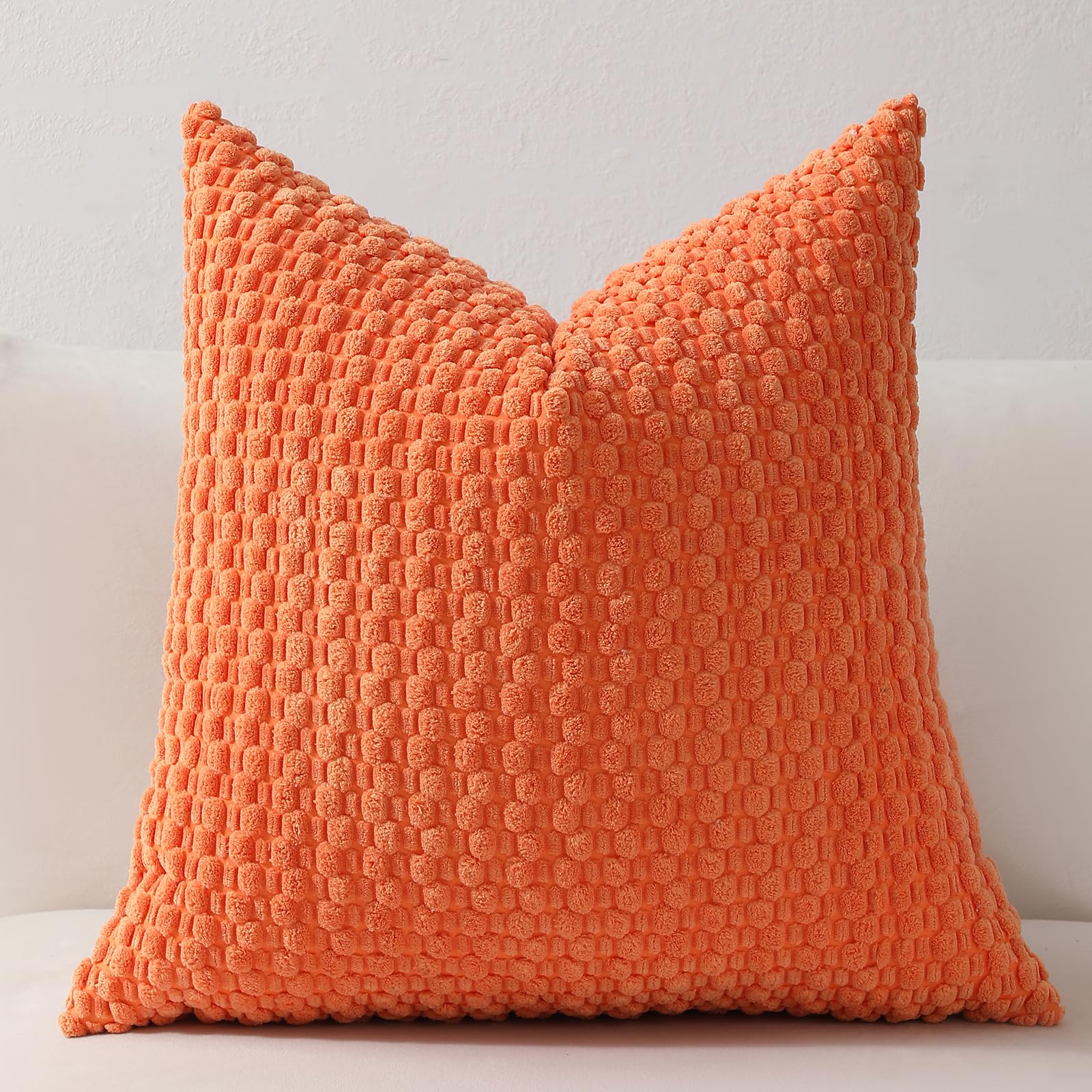 4-Piece Sofa Pillow Cover Set 20x20/18x18 inches, Soft Neutral Color Decorative Cushion Covers, Bohemian Corduroy Square Modern Pillowcases, Suitable for Sofa Living Room Bedding