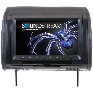 Soundstream - 9" Universal Replacement Headrest LCD Monitor with DVD Player - Black