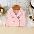 thumbnail image 4 of Casual Suit for Girls Two Piece Vest Top Collar Pleated Skirt Girls Performance Suit,Pink,Size 5 -6 Years, 4 of 9