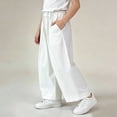 thumbnail image 5 of Agkizg Kids Solid Pants with Pockets Elastic Waist Casual Comfortable Pants for Boys Girls, Sizes 5-6 Years, 5 of 6