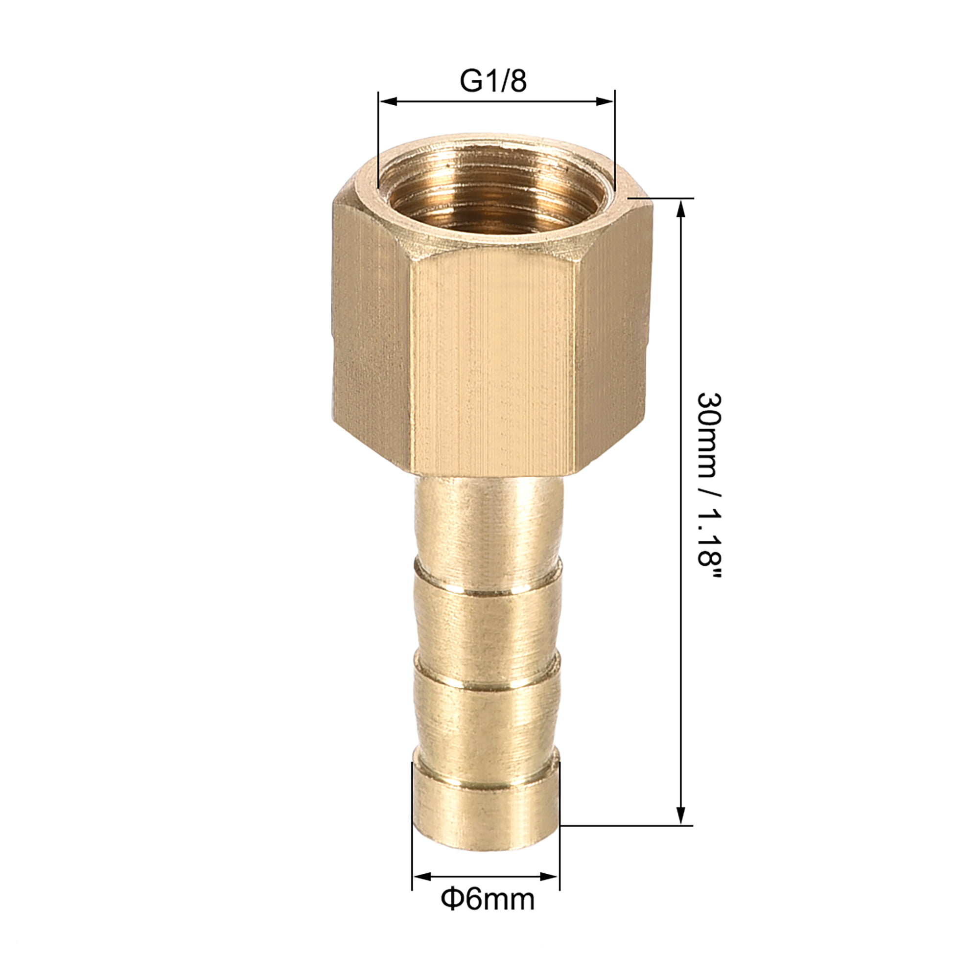 Details about   Brass Barb Hose Fitting Connector Adapter 6mm Barbed x G1/8 Female Pipe 10pcs 