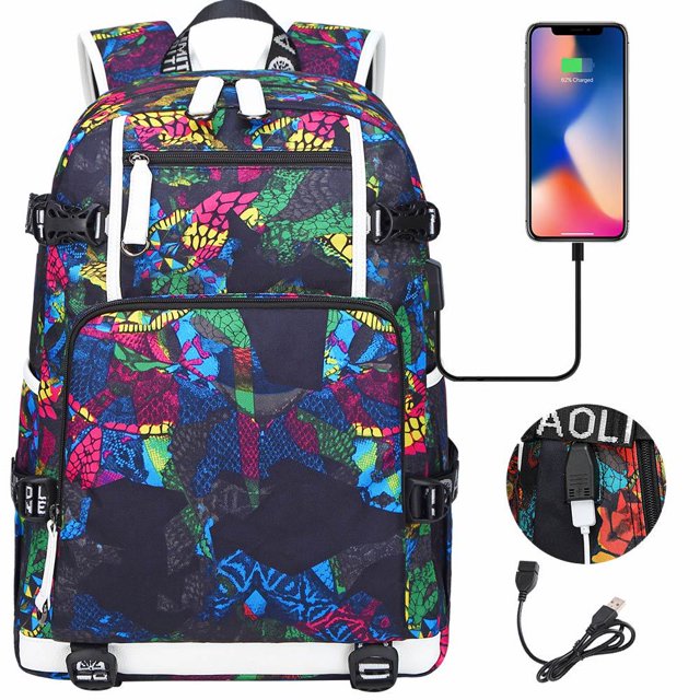 Student School Bag, With USB Charging Port, Laptop Backpack, Ultra-light Travel Bag, Unisex-SinKeeU