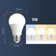 thumbnail image 5 of Bombilla LED E27 jinwen 9W 3 colores, 5 of 6
