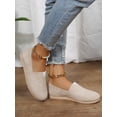 thumbnail image 2 of Stitch Detail Slip On Flats  Beige Vacation Solid Color Women‘s Flat Shoes, 2 of 6