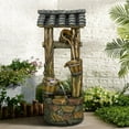 thumbnail image 2 of 39.3in High Outdoor Water Fountain w/ LED Lights Floor-Standing Fountains for Garden, Deck, Patio, Porch, Yard and Home Art Decor, 2 of 12