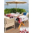 thumbnail image 4 of Outdoor Tablecloth with Umbrella Hole and Zipper, Valentine's Gnomes Rectangle Table Cloth 60x102 Inch Waterproof Tablecloth, Weeping Eucalyptus Pink Red Love Heart Vintage Picnic Table Cover, 4 of 7