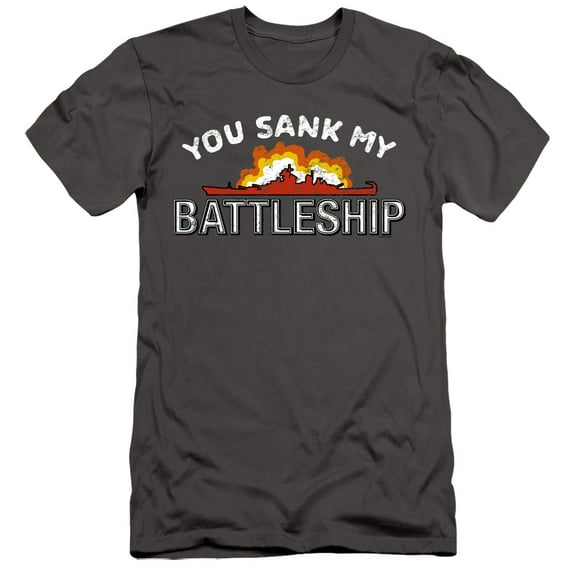 Battleship Sunk S/S Adult 30/1 T-Shirt Charcoal