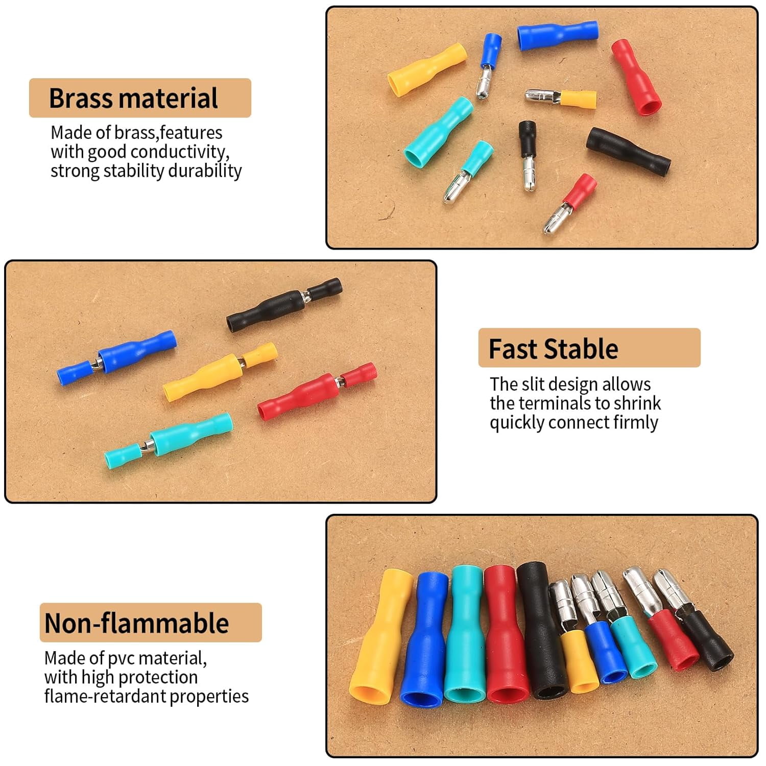 200 Pcs Bullet Connectors Male and Female, 22-16AWG Insulated Splice Female/Male Bullet Crimp Terminals Electrical Crimp Wire Connectors