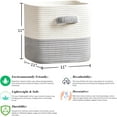 thumbnail image 2 of Storage Cube Baskets for Organizing- 3 Pack- 11 inch Square Baskets for Cube Storage, Closet Storage Bins- Woven Cube Storage Bins for Shelves- Ideal for Toy Storage |White & Grey, 2 of 14