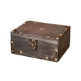 thumbnail image 2 of Vintage Wooden Treasure Chest Storage Box With Metal Accents for Jewelry Keepsakes and Home Decor, 2 of 6