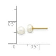 thumbnail image 3 of Real 14kt Yellow Gold 4-5mm White Button Freshwater Cultured Pearl Stud Post Earrings; for Adults and Teens; for Women and Men, 3 of 3