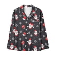 thumbnail image 4 of VBTAPA Christmas Pajamas for Women 2 Piece Set Xmas Tree Printed Long Sleeve Button Down Shirts with Wide Leg Pants Matching Lounge Pj Sets Holiday Sleepwear Cyber and Monday DealsMulticolor M, 4 of 6