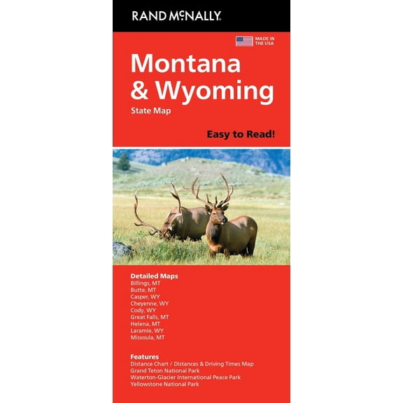 Pre-Owned Rand McNally Easy to Read: Montana, Wyoming State Map (Loose Leaf) 0528028979 9780528028977
