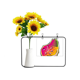 thumbnail image 1 of Comida pera Mexicon cultura elemento ilustración Tarjeta de bendición de jarrón de girasol artificial, 1 of 3