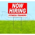 thumbnail image 1 of Now Hiring Fitness Trainers (18" x 24") Yard Sign, Includes Metal Step Stake, 1 of 6
