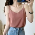 thumbnail image 2 of HAPIMO Women's Summer Tank Tops Sleeveless Shirts for Girls Chiffon Camisole V-Neck Blouse Solid Color Print Tops Casual Loose Fit Camis Vest Discount Wine L, 2 of 4