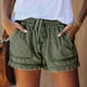 thumbnail image 3 of Pantalones cortos con dobladillo con borlas para mujer Pantalones cortos con cordón para mujer Pantalones cortos con cintura elástica para mujer Pantalones cortos casuales para ANGGREK Otros, 3 of 5