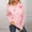 Pink, variant on Qulqfy Crew Neck Women Sweater Knit Pullover Pink Going Out Valentines Long Sleeve Shirts Light Sweaters for Women Fall L