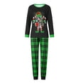 thumbnail image 2 of Elippeo Family Matching Christmas Pajamas, Baby Romper/Letter Green Elf Pattern Long Sleeve Tops and Plaid Pants Sleepwear Set, 2 of 10