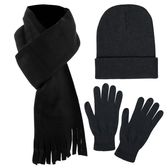 50 Pack 3 Piece Unisex Cold Winter Weather Stretch Knit Beanie Hat, Scarf & Glove Sets for Men & Women in Assorted Colors - 150 Pieces Total