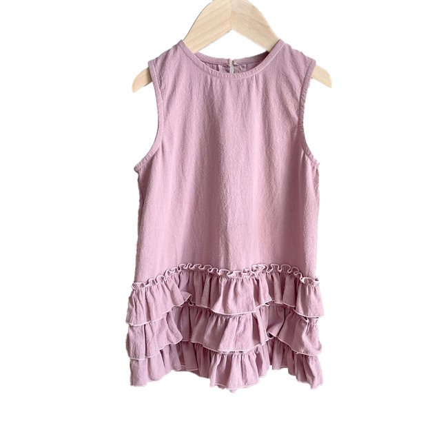 Qudderr Robes d'Été pour Bébés Filles Robe Décontractée à Volants Robe en Coton Lin pour Tout-Petits 6 Mois - 6 Ans