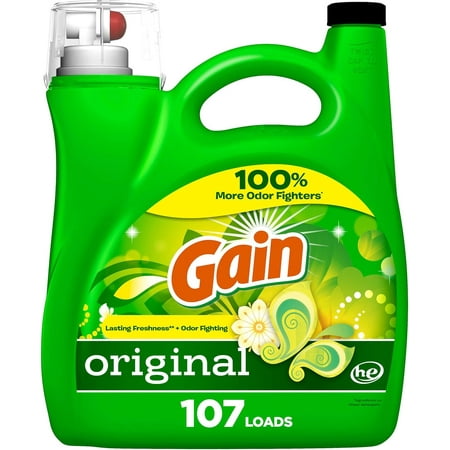 Liquid Laundry Detergent, Original Scent, 154 fl oz, 107 Loads, Freshness + Odor Fighting, High Efficiency Washing Machine Liquid Cleaning Soap