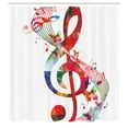 thumbnail image 2 of Ambesonne Music Shower Curtain, Notes Rhythm Art, 69"Wx70"L, Multicolor, 2 of 4