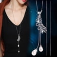 thumbnail image 2 of Women's Crystal Sweater Chain Long Pendant Accessories, 2 of 2