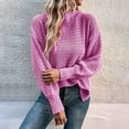 thumbnail image 6 of STETMN Women's Oversized Pullover Sweater Mock Neck Loose Long Sleeve Side Slit Chunky Knitted Jumper Tops, 6 of 7