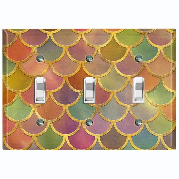 Metal Light Switch Plate Outlet Cover Mermaid Rainbow MER001