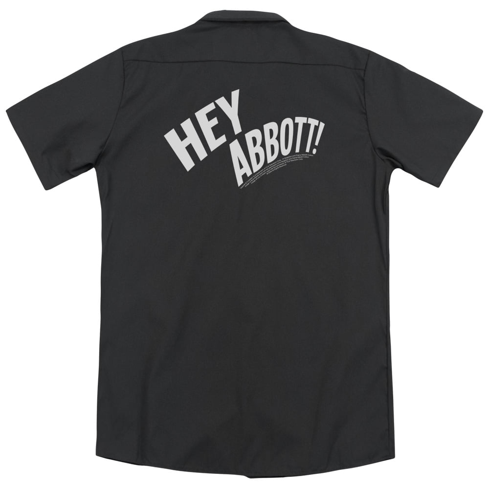 Hey Abbott Adult Work Shirt Abbott & Costello