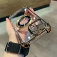 thumbnail image 3 of for iPhone 13 Pro Max Magnetic Transparent Case,Luxury Bling Four Corners Shockproof Military-Grade Protection with Camera Lens Protector MagSafe Clear Plating Cover for Women Men-Golden, 3 of 13