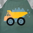 thumbnail image 5 of WUANDIXFA Toddler Boys Sweatshirts Long Sleeve Shirt Dinosaur Pullover Truck Top Tee Kids Graphic Tees Boy Long Sleeve Shirt,Green,4-5 Years, 5 of 5
