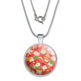 thumbnail image 1 of Messy Sandwich Pattern Bread Cheese Bacon Lettuce Egg Food 1" Pendant with Sterling Silver Plated Chain, 1 of 3