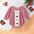 thumbnail image 2 of Zshosam Infant Girl Fall Christmas Bodysuits Newborn Baby Girl Romper Dress Long Sleeve Jumpsuit Fall Winter Dresses Clothes Size 12 18 Months,(Red 12-18 Months), 2 of 4