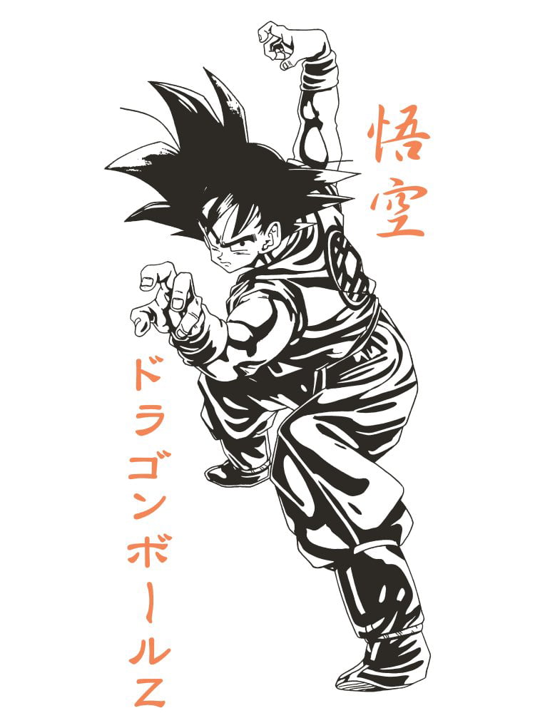  Dragon Ball Z Goku Fighting Stance - Camiseta blanca para hombre, talla mediana