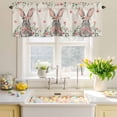 thumbnail image 4 of Valances for Windows Vintage Easter Rabbits Rod Pocket Short Curtain for Bathroom Living Room Bedroom Eucalyptus Trees Pink Flowers 1 Panel 42x12in, 4 of 9