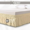 thumbnail image 4 of Elegant Comfort 1-Piece Ella Collection Pom-Pom Bed Skirt 16inch Drop, 1500 Series, Wrap Around Elastic for Easy Application, Wrinkle Resistant, Queen/King, Antique Beige, 4 of 7