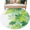 thumbnail image 2 of Plants Leaves Round Living Room Rugs 7 ft, Green Plants Watercolor Gradient Texture Washable Area Rug with Non-Slip Sturdy Edge Binding Round Carpet for Kitchen Office Bedroom, 2 of 9