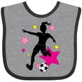 thumbnail image 3 of Inktastic Girl Playing Soccer- Pink and Yellow Stars Girls Baby Bib, 3 of 4