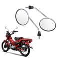 thumbnail image 4 of Motorcycle Rear View Mirror, 8mm Thread Motorcycle Wing Mirror Clear Vision 2pcs Round Adjustable Angle Metal Alloy Waterproof  for ATV for Scooter, 4 of 7