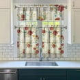 thumbnail image 3 of Kitchen Curtains and Valance Set 36 Inch Tier Pioneer Colorful Floral 3 Pieces Set Dining Room Small Curtain Drapes Cafe Curtains Valance for Home Decor Rod Pocket, 3 of 6