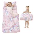 thumbnail image 1 of Alfombrilla de siesta para niños pequeños Lasoftan con almohada y manta con forma de unicornio, 1 of 7