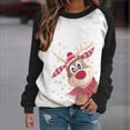 thumbnail image 2 of Camiseta informal de manga larga con cuello redondo y estampado navideño para mujer Pompotops qwe24049, 2 of 5